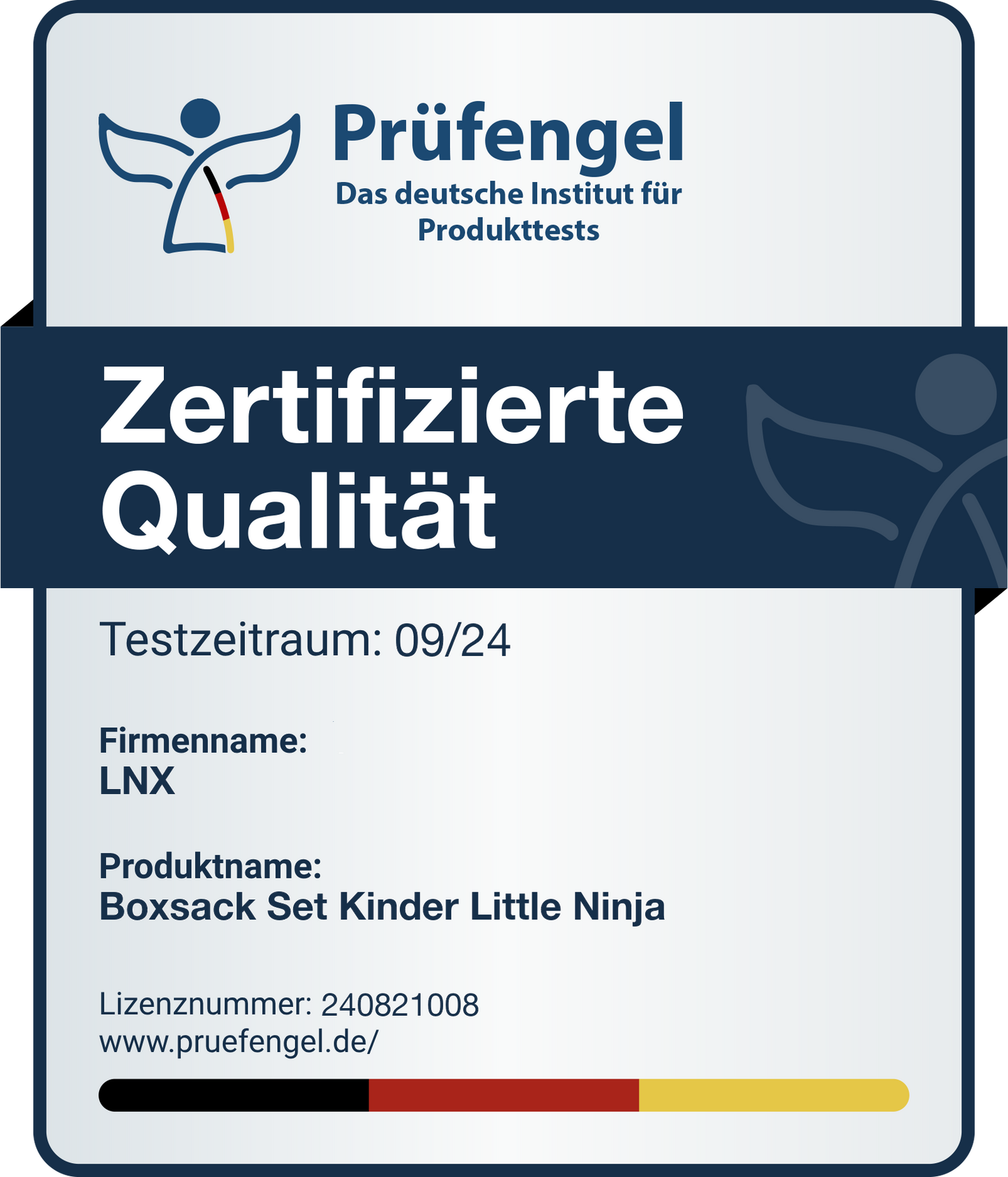 LNX Boxsack Set Kinder "Little Ninja" - GEFÜLLT